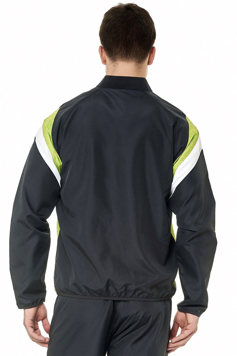 Atamy Tracksuit: Jacket, Lime-Anthracite, Model, Back